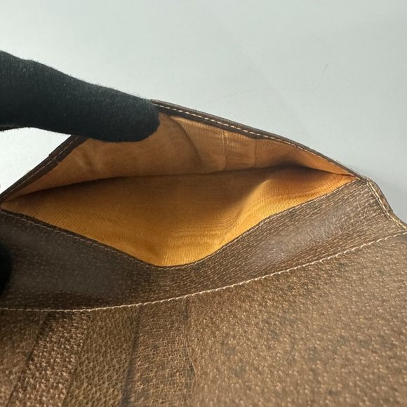 Authentic Vintage Gucci 60-70's Bi-fold Brown Leather Long Wallet - Picture 12 of 15